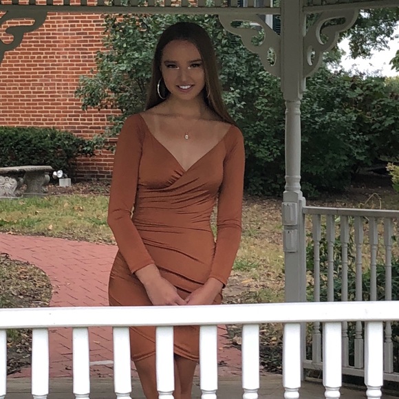 camel colored Keara dress fashion nova - Picture 2 of 3